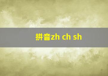 拼音zh ch sh